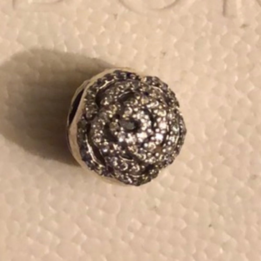 Authentic Pandora Shimmering Rose Clip Charm